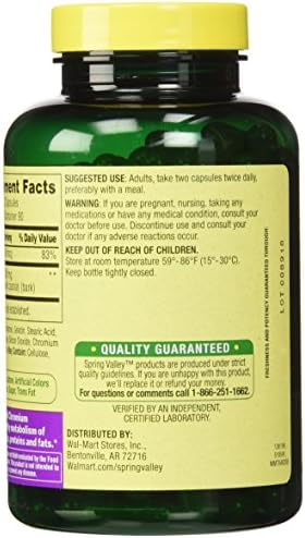 Spring Valley - Cinnamon 500mg Plus Chromium, Twin Pack, 2 Bottles of 180 Capsules