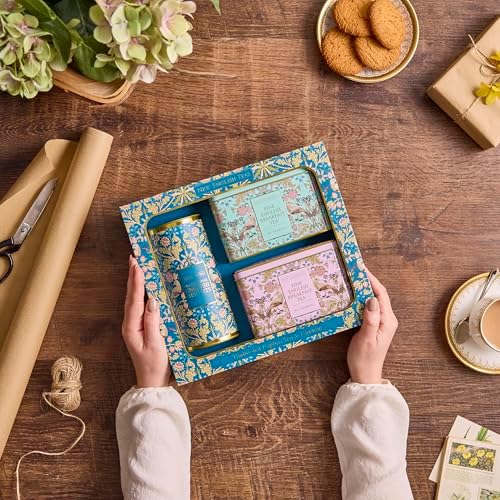 New English Teas Traditional Tea & Cookies Gift Set with 80 English Breakfast Teabags & Cornish Cookies
