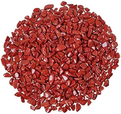 Red Jasper Tumbled Chips Stone Crushed Crystal Quartz Irregular Shaped Stones for Crafts,Vases Filler, Succulent Plants, Aquarium Gravel Rocks Plants Succulents Cactus 1 Pound (About 460 Gram)