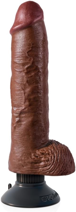 Pipedream Products King Cock 10 Inch Vibrating Cock with Balls, Brown