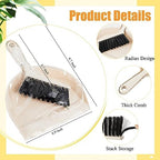 Sliner 18 Pack Mini Dustpan and Brush Set Nesting Snap Plastic Dust Pans with Brush Small Handheld Broom and Dustpan Set Bulk Portable Cleaning Suitable for Desktop Pets Care Camping(Beige)