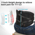 TIMTAKBO 11inch Height Back Brace for Lower Back Pain Relief,9X Power Back Support Brace for Men, Women with Removable Ergonomic Bionic Vertebra Plate, for Herniated Disc, Sciatica, Scoliosis（Small）