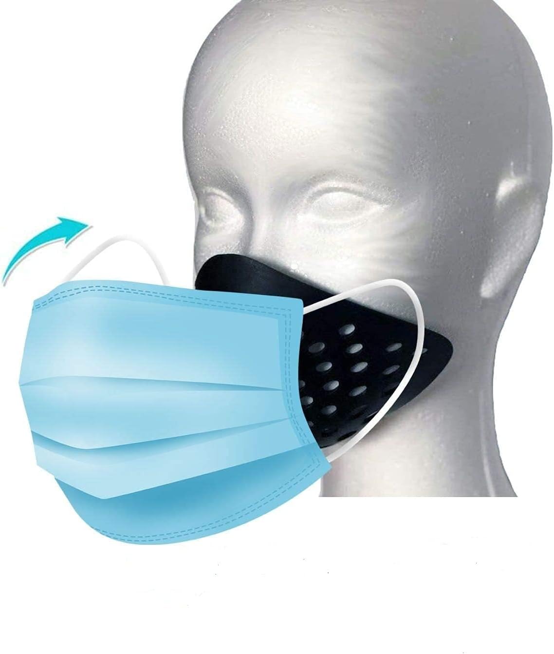 3D Mask Inner Bracket for Comfortable Mask Wearing-Internal Support Holder Frame for Balaclavas-Silicone Face Shell for Cosplay -Lower Half Face Protective for Airsoft/Paintball/BB Gun