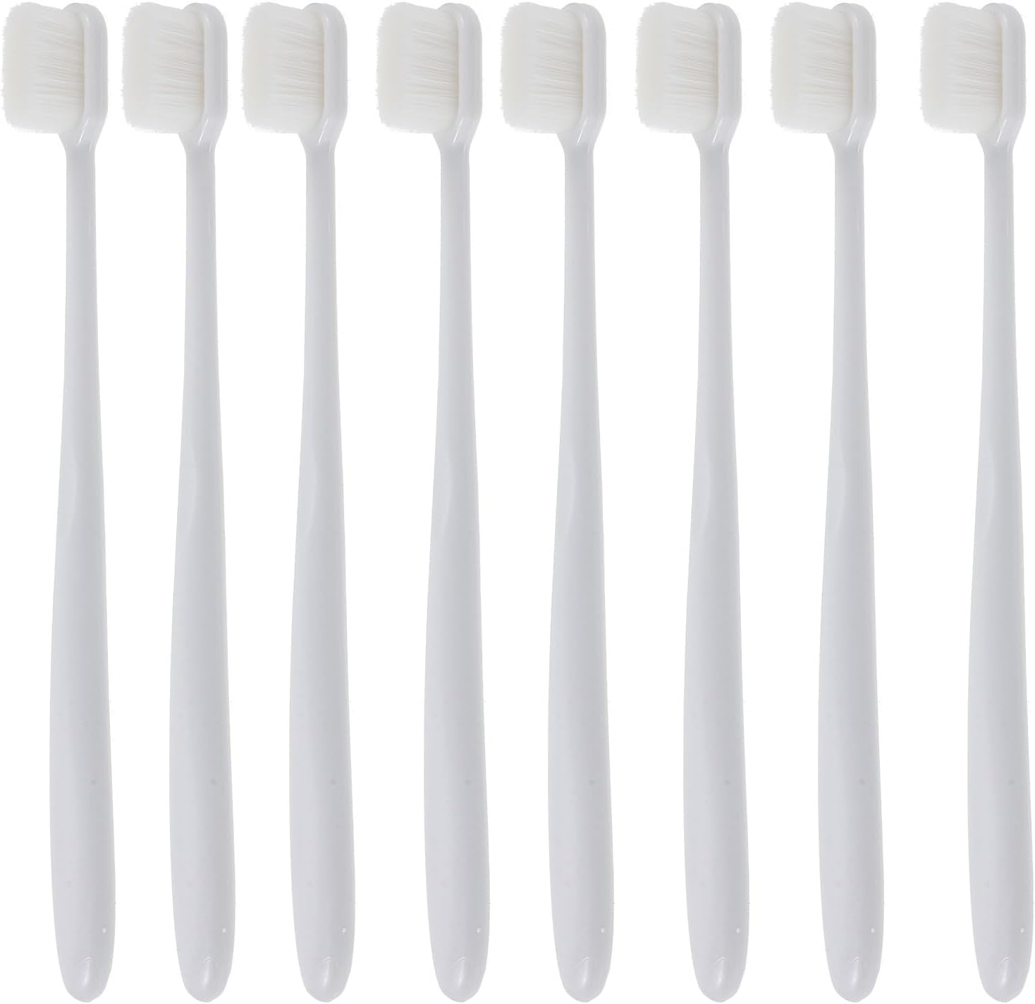 HOMSFOU Ultra Soft Bristle Toothbrush 8pcs Long Handle Toothbrush for Daily Use Gum Care Teeth Cleaning Tool for Adults Travel and Home Oral Hygiene