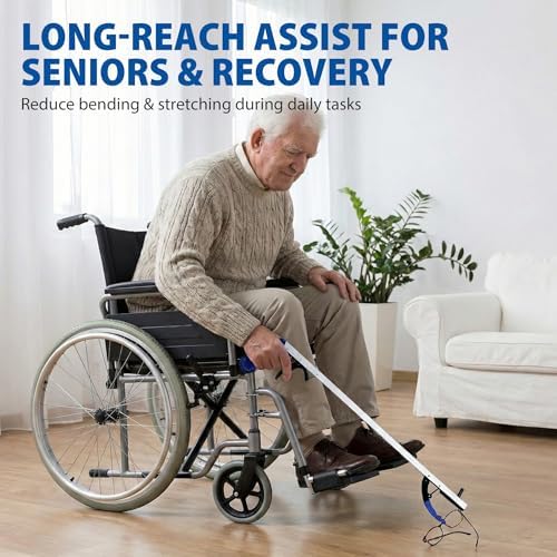 Blue Jay 32" Reacher Grabber Tool for Seniors - 2 Pack Lightweight Trash Picker Upper & Pick Up Stick with Magnetic Tip - Long Reach Mobility Aid for Wheelchair & Surgery Recovery