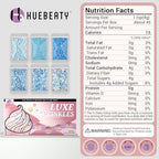 HUEBEATY® 6-in-1 Blue and White Sprinkles for Cake Decorating – 180g/6.36oz Edible Baby Shower, Hanukkah, Frozen & Winter Sprinkles with Baby Blue Sugar, Nonpareils, Pearls & Jimmies for Cupcakes, Cookies, Ice Cream