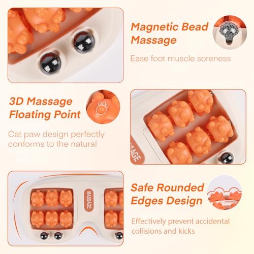 Meifuly Double Foot Massage Roller for Plantar Fasciitis, Portable Dual Foot Roller Tool for Home Use(Orange)