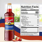 Torani Strawberry Syrup 1 Liter Bottle with Pump – Premium Drink Flavoring Made with Pure Cane Sugar & Natural Flavors for Coffee, Cocktails, Mocktails, Lemonades & Desserts – Café-Quality Sweetener