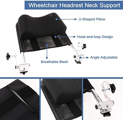Wheelchair Headrest Neck Support Pillow, Head Backrest Adjustable Heightening Cushion for Elderly, Disabled, After Post-op