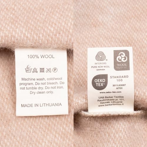 2.0L Fashy Hot Water Bottle with Barker Textiles 100% Wool Cover (Beige) Hot Water Bag with Cover