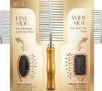 XCEL 2-in-1 Hair Brush Cleaner Tool, Dual-Sided Remover Comb for Removing Hair & Dust Buildup from Paddle, Boar Bristle & Detangling Brushes for Home & Salon Use
