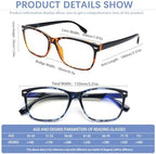 CLASAGA Progressive Multifocus Reading Glasses for Women, Pattern Print Blue Light Block Stylish Ladies Computer Readers