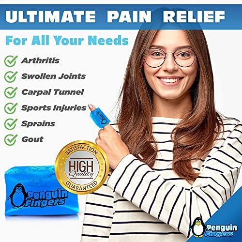 Finger Ice Pack, Finger and Toe Cold Gel Reusable Cryotherapy Compression Sleeve for Injuries, Arthritis, Tendonitis, Gout, or Sprains, No-Toxins and Latex Free.