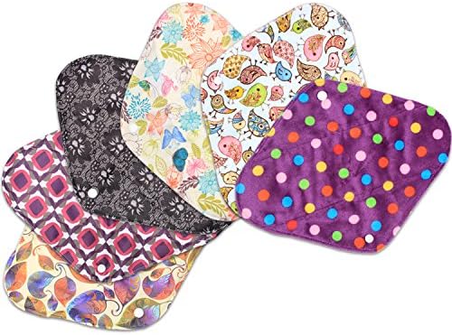 Teamoy 7Pcs Sanitary Pad(11.6"), Reusable Menstrual Pads with Wet Bag, Washable Cloth Menstrual Pads/Panty Liners