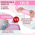 Mixweer 30 Pcs 39" x 87" Disposable Massage Table Sheets Fitted Non Woven Spa Bed Cover Bed Sheets Breathable Not Oil Proof Massage Table Protective Cover for Beauty Salon Facial Body(Pink)