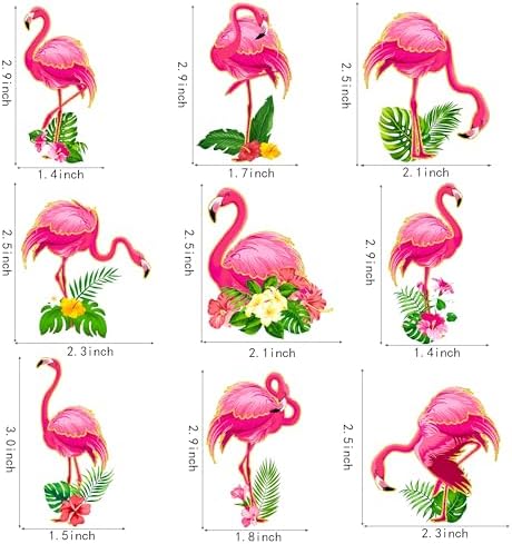 36pcs Glitter Pink Flamingo Cupcake Toppers Decoration Flamingo Themed Birthday Party Supplies Flamingo Party Cupcake Toppers Decorations for Hawaiian Tropical Theme Party Baby Shower Supplies