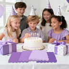 120PCS Gradient Purple Cocktail Party Napkins, Purple Scalloped Beverage Dessert Paper Napkin for Birthday Wedding