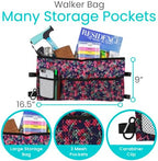 Vive Walker Bag - Accessories Wheelchair Basket Pouch (Water Resistant) - Seniors Caddy Accessory Attachment for Folding, Rolling Walkers - Carry Storage Carrier Tote - Lightweight, Universal Size