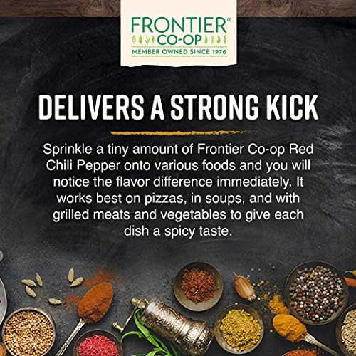 Frontier Co-op Red Chili Flakes, 1lb Bulk Bag - All-Natural Crushed Red Pepper Flakes - Ideal for Cooking, Seasoning & Spicing Up Your Meals, Kosher