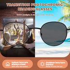 Progressive Reading Glasses Men Women Blue Light Blocking Photochromic Multifocus Reader Transition Sunglasses