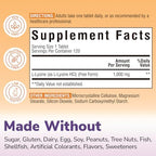 L-Lysine 1000 mg, High Potency L-Lysine HCl, Free Form Essential Amino Acid, Protein & Collagen Synthesis, Immune Support, Maximum Absorption, Vegan, 120 Tablets
