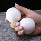 GEBSKI 1Pair 50mm Natural Jade Baoding Ball Fitness Handball Quartz Sphere Relaxation Hand Wrist Exercise Stone,Only Box (Color : White Jade)