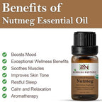Nutmeg Essential Oil, USDA Certified Organic, 100% Pure Undiluted, Aromatherapy Oil for Diffuser, Hair & Skin Care
