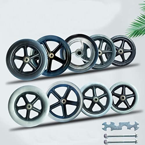 One 6 inch 7 inch 8 inch Manual Wheelchair Accessories Front Wheel Alloy Front Wheel Solid Wheel Wheel/Gray/6Inch