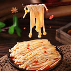 20 packs Fresh spicy golden enoki mushroom, spicy strips,Chinese specialty food, seasoned dishes,Instant snacks，Latiao， Instant Dishes (20 packs)