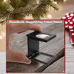 Rongon Pocket Magnifier Small Folding Magnifying Glasses 10X 28mm Mini Jewelers Magnifying Loupe with Scale Three-Folding Loupe Magnifiers for Coins Textile Optical Jewelry Tool (1 Pcs)