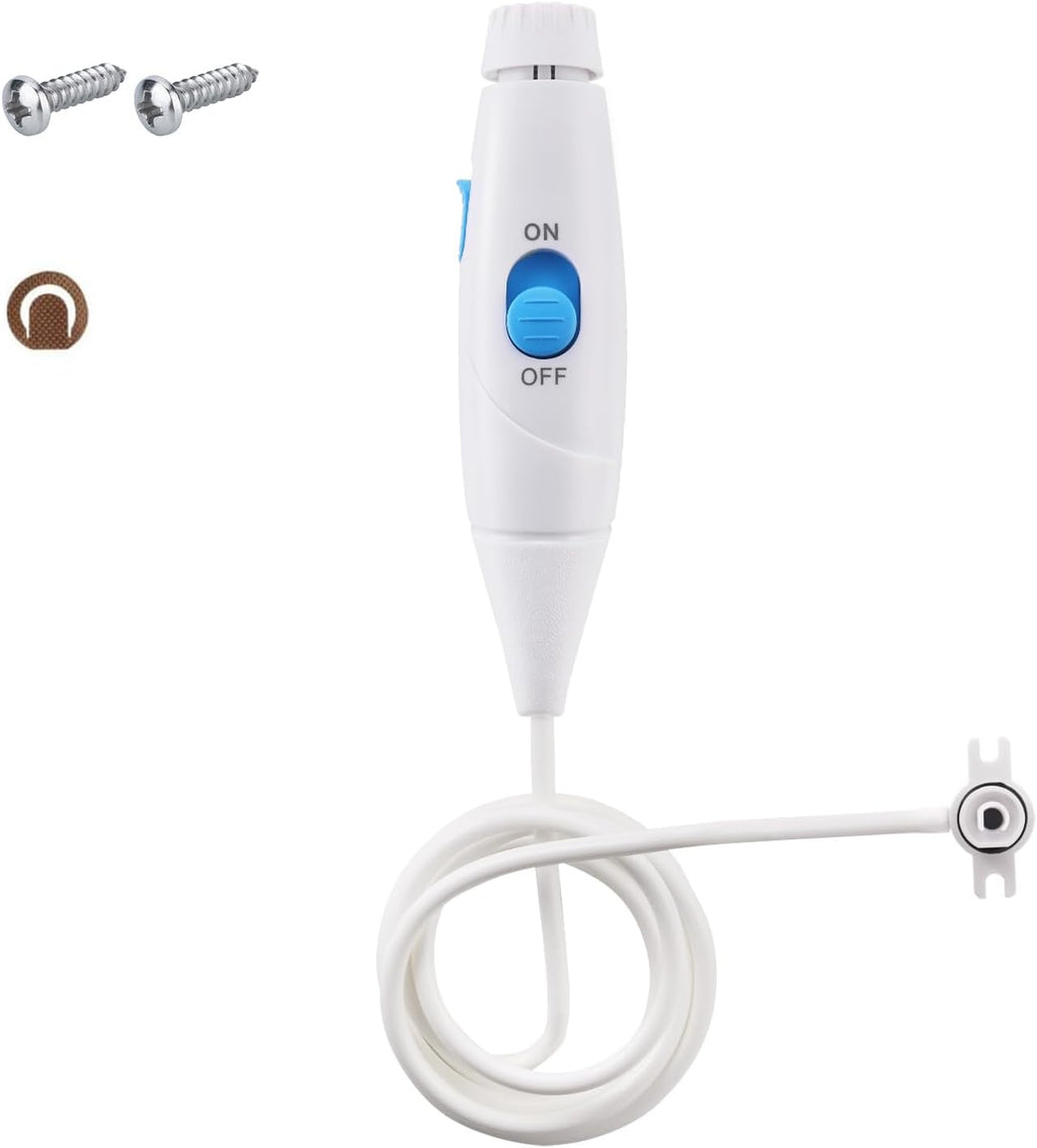 Replacement Hose and Handle Parts Compatible with Waterpik Water Flosser WP-100 WP-300 WP-660 WP-900 Series Oral Irrigator, Plastic Handle, Oral Hygiene Accessories (Slide Switch)
