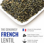 Straight from France Genuinely French, Non GMO Certified French Green Lentils, All Natural Dry Lentils, Rich in Plant Based Protein and Dietary Fibers 14.5 Oz