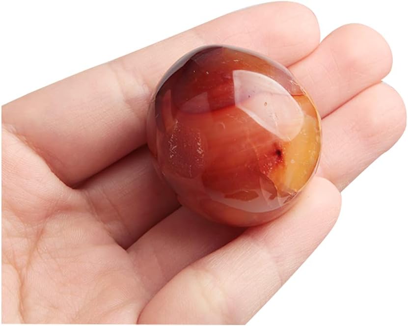 Acxico 1Pcs 30G Natural Red Carnelian Agate Crystal Energy Palm Stone Reiki Healing Gemstone