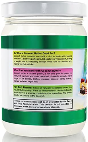 Organic Coconut Butter 2 Pack 17.63 oz each Stone Ground Pureed w/E-Book of Organic Gourmet Keto Paleo Friendly Recipes