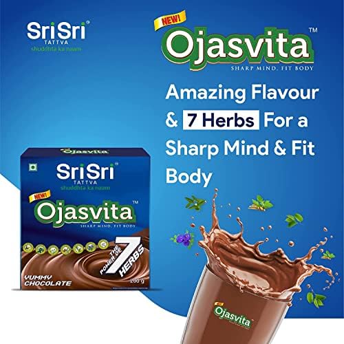 Sri Sri Tattva Ojasvita Chocolate Powder - Drink Mix for Sharp Mind & Healthy Body - 200g