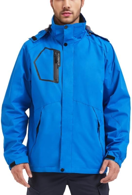 Men's Rain Jacket Waterproof Lightweight Hood jackets for Hiking Cycling Travel Raincoat S-6XL