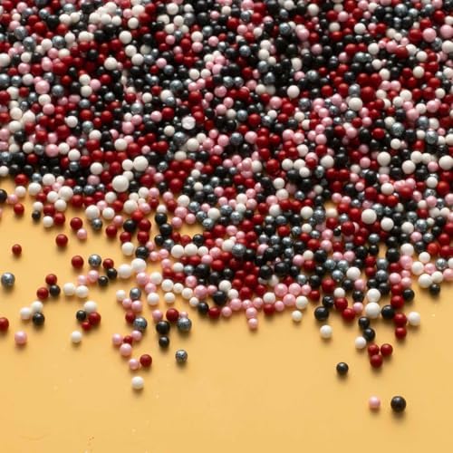 Oasis Supply True Love Sprinkles – Edible Sugar Shapes for Valentine’s Day – Red & White Heart Cake, Cupcake & Cookie Decorations – Romantic Party Baking Toppings for Desserts
