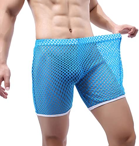 Evankin Men's See Through Shorts Mesh Loose Shorts Lounge Underwear Cover up Boxer Trunks