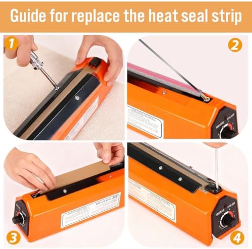10pcs Impulse Sealer Replacement Parts 12 Inch Heat Sealer Strip Replacement Element Grip Impulse Sealers Heating Element Service Spare Repair Kit for Most Hand Sealers Heat Seal Strips