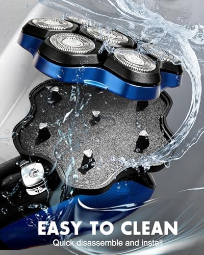 Head Shavers for Bald Men - Magnetic 7D Detachable Head Shaver, 100% Waterproof Wet Dry, Rechargeable Cordless Electric Razor, Rotary Shavers with LED Display, Fast Charging