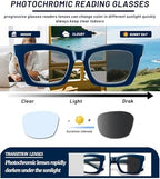 Hubeye Progressive Reading Glasses For Women Fashion Style Blue Light Blocking Computer Multifocus Square Reader