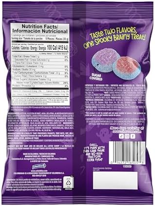 Colombina ChewzMe Gummy Brains, Gummy Candy Halloween Party Favors, 25 Count (Pack of 1)