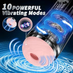Electric Male Masturbator with 10 Thrusting & Vibrating Modes, Hands-Free Automatic Sex Toy for Men with Suction Cup, Rechargeable Penis Pump