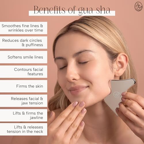 Mount Lai The Vitality Qi Stainless Steel Gua Sha Contour Tool - Face & Body Guasha Tools for Self-Care, Sculpting, Puffiness Relief & Muscle Tension Massage