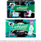 Whisper Ultra Overnight Sanitary Pads with Wings - 30 Pieces (XL Plus)