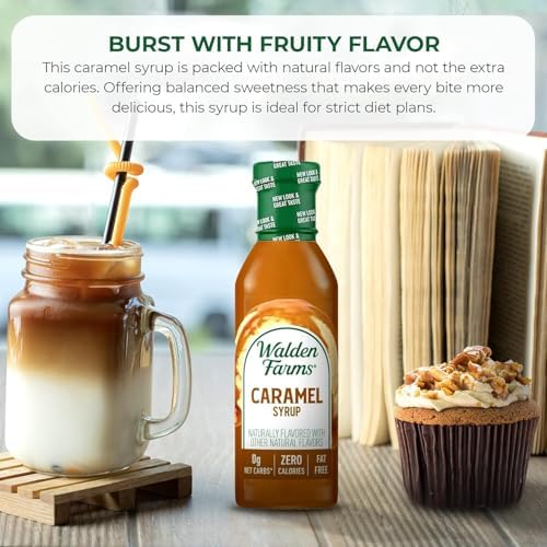 Walden Farms Caramel Syrup – Perfect for Coffee, Desserts, Ice Cream – Zero Calorie, Sugar-Free, Low Carb, Keto-Friendly, Gluten-Free, Vegan – 2-Pack, 12 oz Bottles