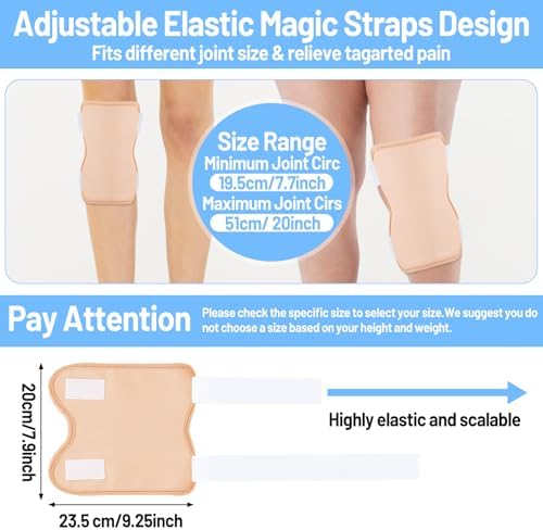 2 Pcs Castor Oil Pack Reusable Organic Castor Oil Pack Wrap Kit for Knees Legs Arms Adjustable Castors Oils Compress Pad, Anti-Oils Leak Design