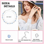 M&Ostyle Silver Bracelet for Women,Bracelet Shiny Crystal Diamond Adjustable Bracelet Mother's Day Jewelry Gift Birthday Christmas Gifts for Women Mom Wife