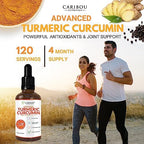 Liquid Turmeric Curcumin with Bioperine for Enhanced Absorption - Turmeric Curcumin Supplement for Joint Support - Turmeric Extract with Black Pepper - 2 Month Supply - 4oz