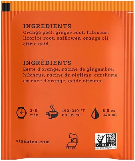 Stash Herbal Tea Sunny Orange Ginger (Pack of 6 Boxes)
